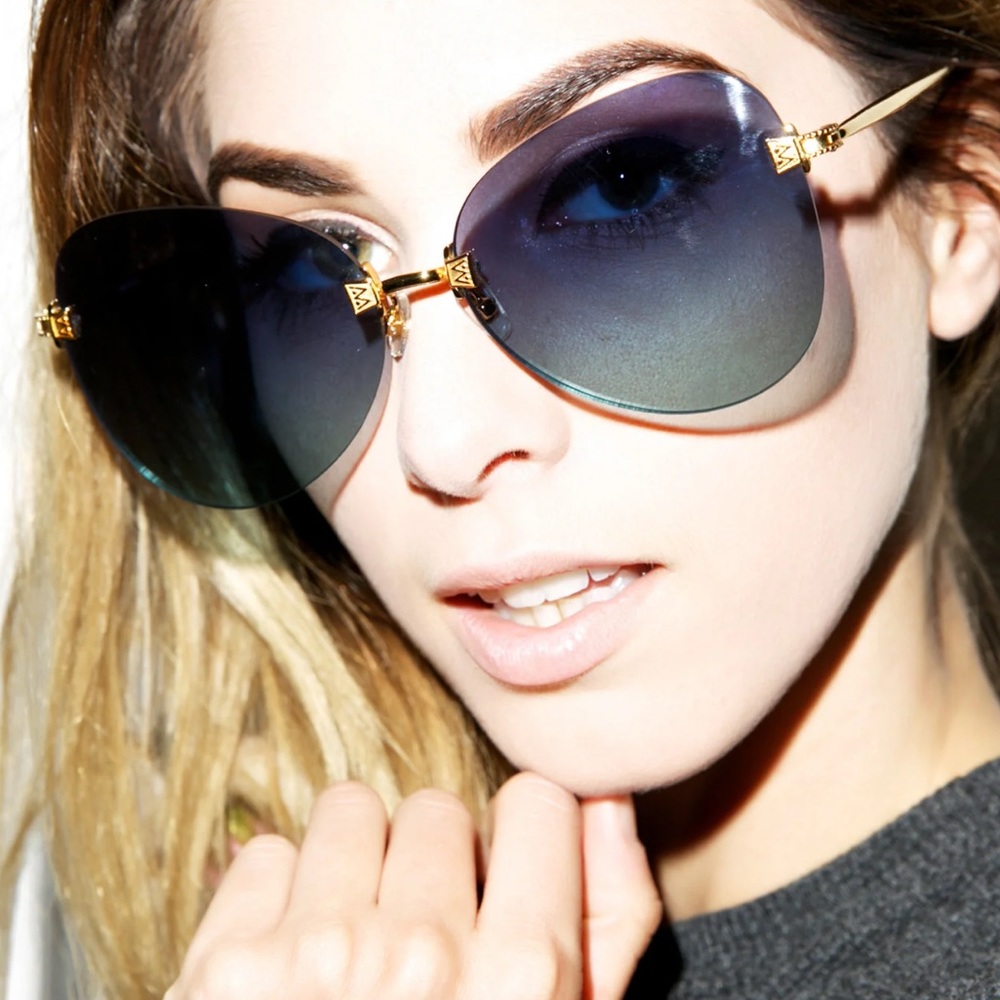 Wildfox Couture Madame rimless oversized sunglasses